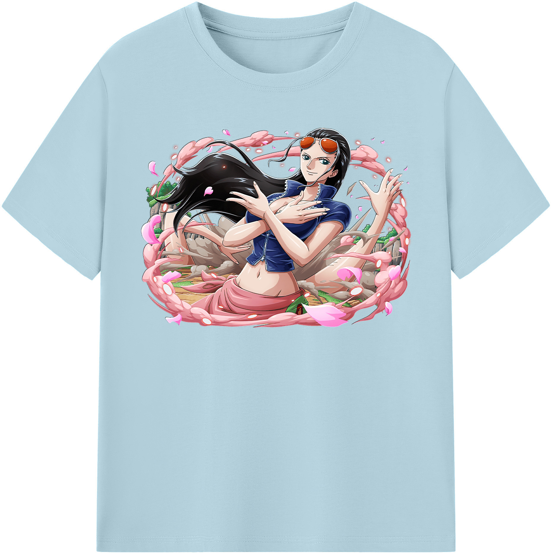 ワンピース ニコ・ロビン ONE PIECE Nico Robin 綿100％半袖Tシャツ（フロントプリント）
